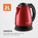 Chaleira Elétrica Mondial Pratic Inox CE-06 · 1,7L Útil · Desligamento Automático e Base 360°