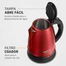 Chaleira Elétrica Mondial Pratic Inox CE-06 · 1,7L Útil · Desligamento Automático e Base 360°