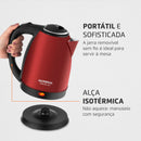 Chaleira Elétrica Mondial Pratic Inox CE-06 · 1,7L Útil · Desligamento Automático e Base 360°