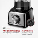 Liquidificador Mondial Turbo Inox L-1000 1000W - 12 Velocidades + Gelo, Jarra 3L San Cristal, Lâminas Inox
