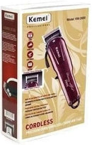 Máquina de Cortar Cabelo Profissional Kemei KM-2600 Sem Fio Recarregável Bivolt com Kit de Pentes