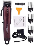 Máquina de Cortar Cabelo Profissional Kemei KM-2600 Sem Fio Recarregável Bivolt com Kit de Pentes