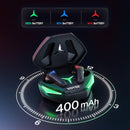 Fone de Ouvido Bluetooth TWS Gamer - LED RGB, Microfone e Baixa Latência