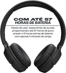 JBL Tune 520BT - Fone de Ouvido Bluetooth 5.3 On-Ear, Som Pure Bass, 57h de Bateria e Carga Rápida - Preto