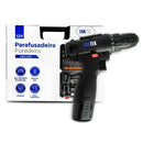 Parafusadeira e Furadeira 12V sem Fio - 2 Baterias, Maleta e Kit de Pontas e Brocas