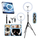 Ring Light 12 Polegadas com Tripé até 2,1m - Iluminador LED com Suporte de Celular e Controle Remoto
