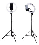 Ring Light 12 Polegadas com Tripé até 2,1m - Iluminador LED com Suporte de Celular e Controle Remoto
