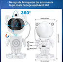 Projetor Astronauta Galaxy - Luminária LED de Nebulosa e Estrelas com Bluetooth, Controle Remoto e Rotação 360°