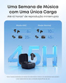 Fone Anker Soundcore P30i TWS Bluetooth 5.4 — Cancelamento de Ruído ANC 42 dB, Até 45h de Bateria, Estojo 2-em-1 com Suporte de Celular — Preto