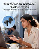 Fone Anker Soundcore P30i TWS Bluetooth 5.4 — Cancelamento de Ruído ANC 42 dB, Até 45h de Bateria, Estojo 2-em-1 com Suporte de Celular — Preto