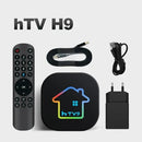 TV Box HTV H9 4K Ultra HD — Android 14, Controle por Voz, AI-SR e AV1 Super HD