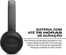 Fone de Ouvido Bluetooth JBL Tune 530BT On-Ear Original — Pure Bass, Até 76h de Bateria, Multiponto e Dobrável — Preto