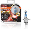 Par de Lâmpadas Osram Night Breaker 200 H4 (2 Unidades) 12V 60/55W — Até 200% Mais Luz, Facho de 150m, 3900K, Halógena Homologada Inmetro