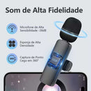 Microfone de Lapela Duplo sem Fio - USB-C e Lightning, Redução de Ruído para Celular