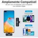Microfone de Lapela Duplo sem Fio - USB-C e Lightning, Redução de Ruído para Celular