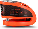 Trava de Disco Kovix KNX6 com Alarme 120dB — Pino 6mm em Aço, à Prova d'Água, Laranja Fluorescente (sem controle remoto)