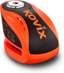 Trava de Disco Kovix KNX6 com Alarme 120dB — Pino 6mm em Aço, à Prova d'Água, Laranja Fluorescente (sem controle remoto)