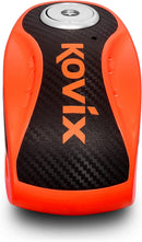Trava de Disco Kovix KNX6 com Alarme 120dB — Pino 6mm em Aço, à Prova d'Água, Laranja Fluorescente (sem controle remoto)