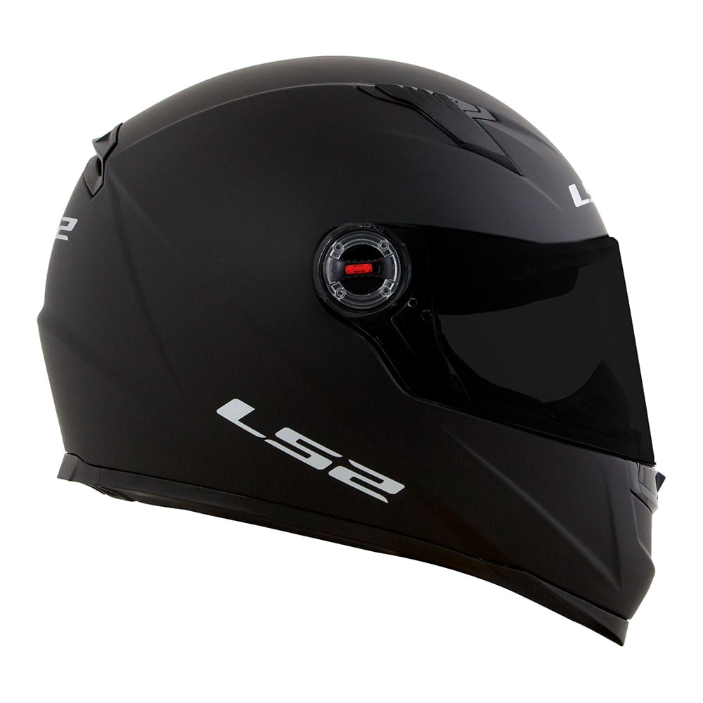 Lateral do capacete LS2 FF358 Classic Monocolor Preto Fosco
