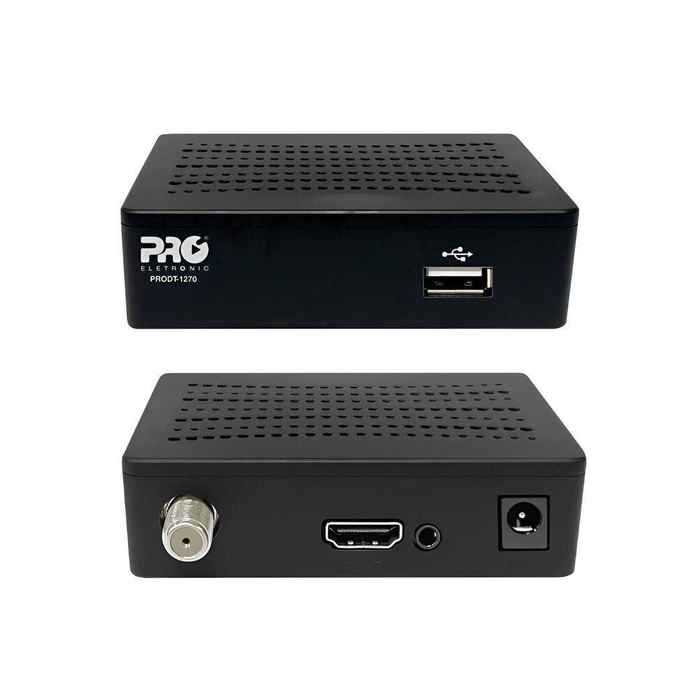 Conversor Digital Proeletronic PRODT-1270 com controle remoto e cabo A/V