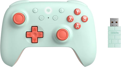 Controle 8BitDo Ultimate 2C Sem Fio — 2.4G + Bluetooth + USB-C, Analógicos e Gatilhos Hall Effect, 1000 Hz, PC e Android — Hortelã