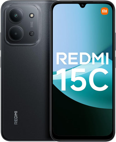 Smartphone Xiaomi Redmi 15C 128GB 6GB RAM Dual SIM — Tela 6.9" 120Hz, Câmera 50MP, Bateria 6000mAh — Preto Meia-Noi