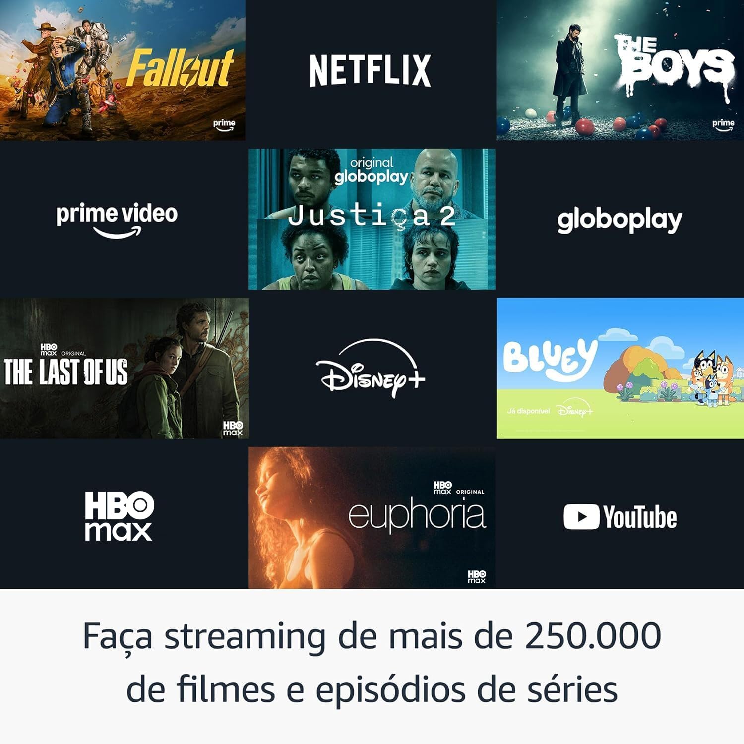 Apps oficiais de filmes e séries disponíveis no Fire TV Stick 4K