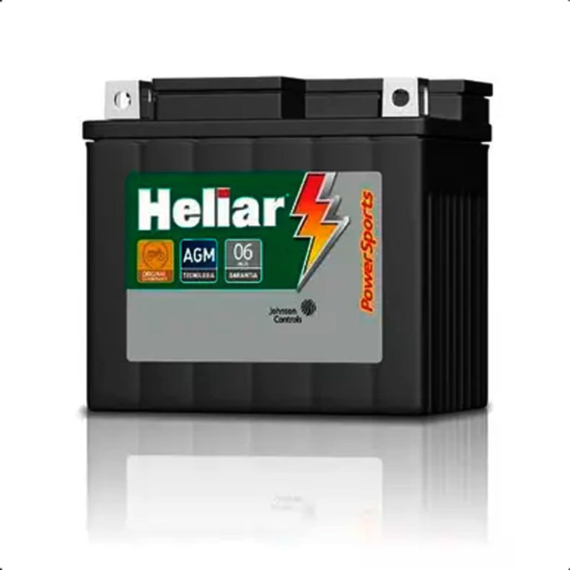 Bateria de Moto Heliar HTZ6L 12V 5Ah Selada AGM — Honda CG 160/150/125, Biz, Bros 160, XRE 190, PCX 150