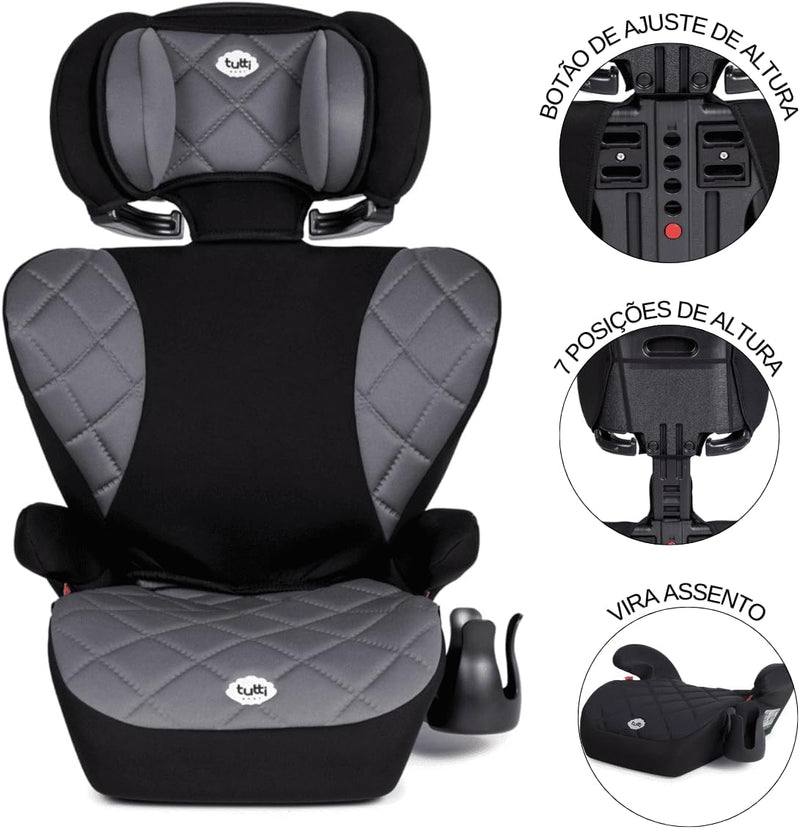 Cadeirinha para Auto Tutti Baby Triton II 15 a 36 kg (Grupos II e III) — Preto e Cinza ou Azul