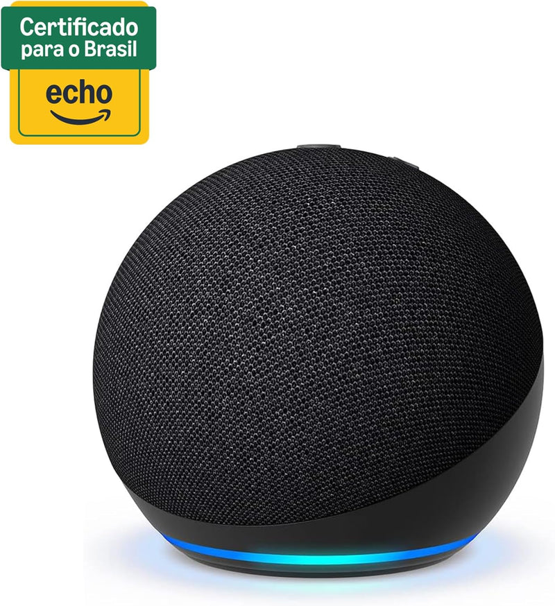Amazon Echo Dot 5ª Geração Smart Speaker com Alexa — Alto-falante de 44 mm, Sensor de Temperatura, Wi-Fi Dual Band — Preto
