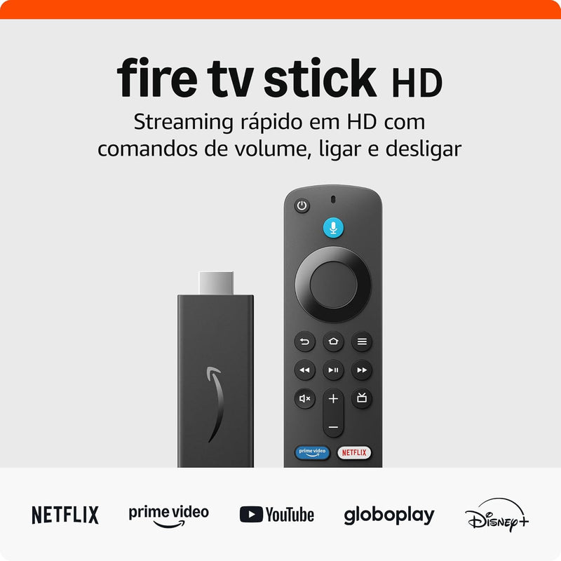Fire TV Stick HD com Alexa — Streaming Full HD, Controle por Voz e Casa Inteligente
