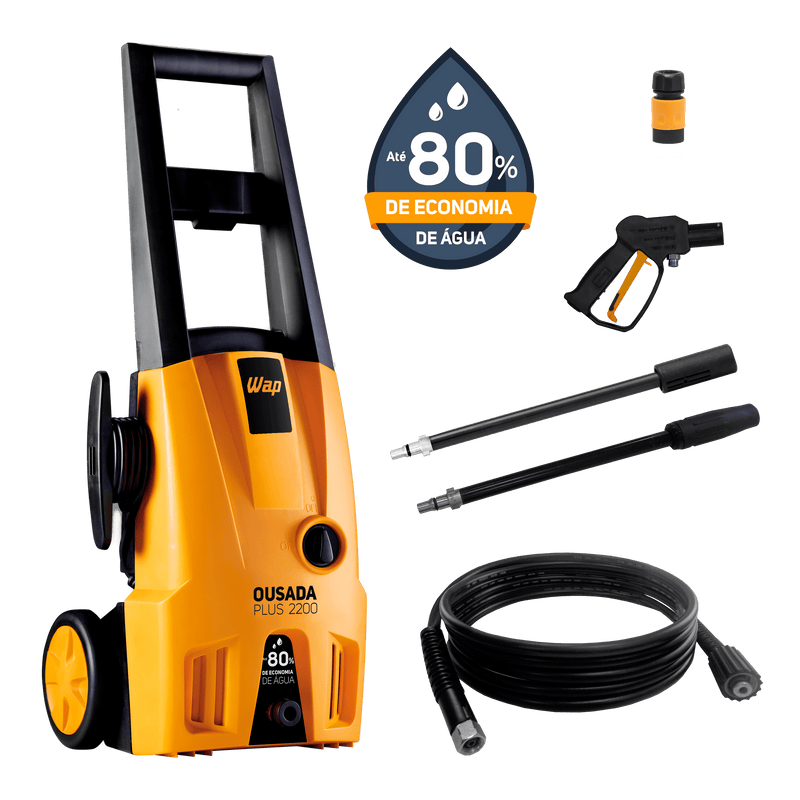 Lavadora de Alta Pressão WAP Ousada Plus 2200 1500W 1750 PSI com Rodas e Bico Regulável — 127V ou 220V