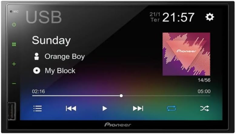 Central Multimídia Pioneer DMH-145BR — Tela Touch 7" Capacitiva, 2-DIN, Bluetooth 5.2, Espelhamento Android, Entrada Câmera de Ré — 4x23W RMS