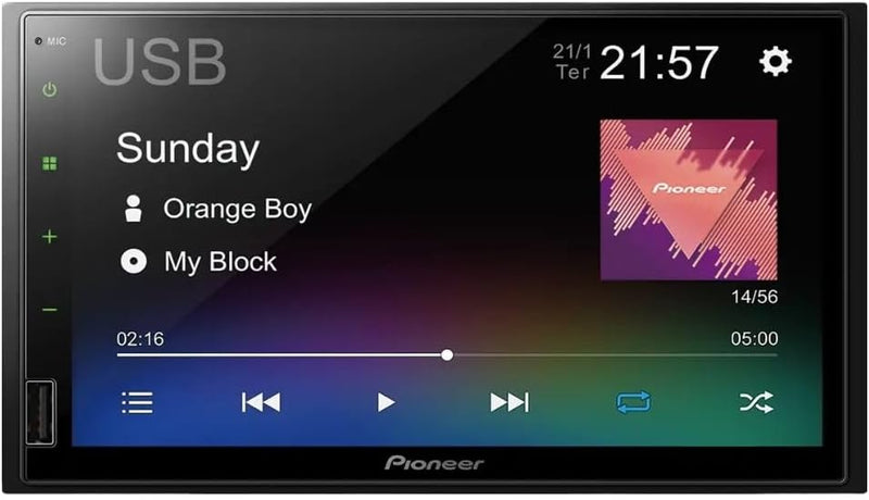 Central Multimídia Pioneer DMH-145BR — Tela Touch 7" Capacitiva, 2-DIN, Bluetooth 5.2, Espelhamento Android, Entrada Câmera de Ré — 4x23W RMS