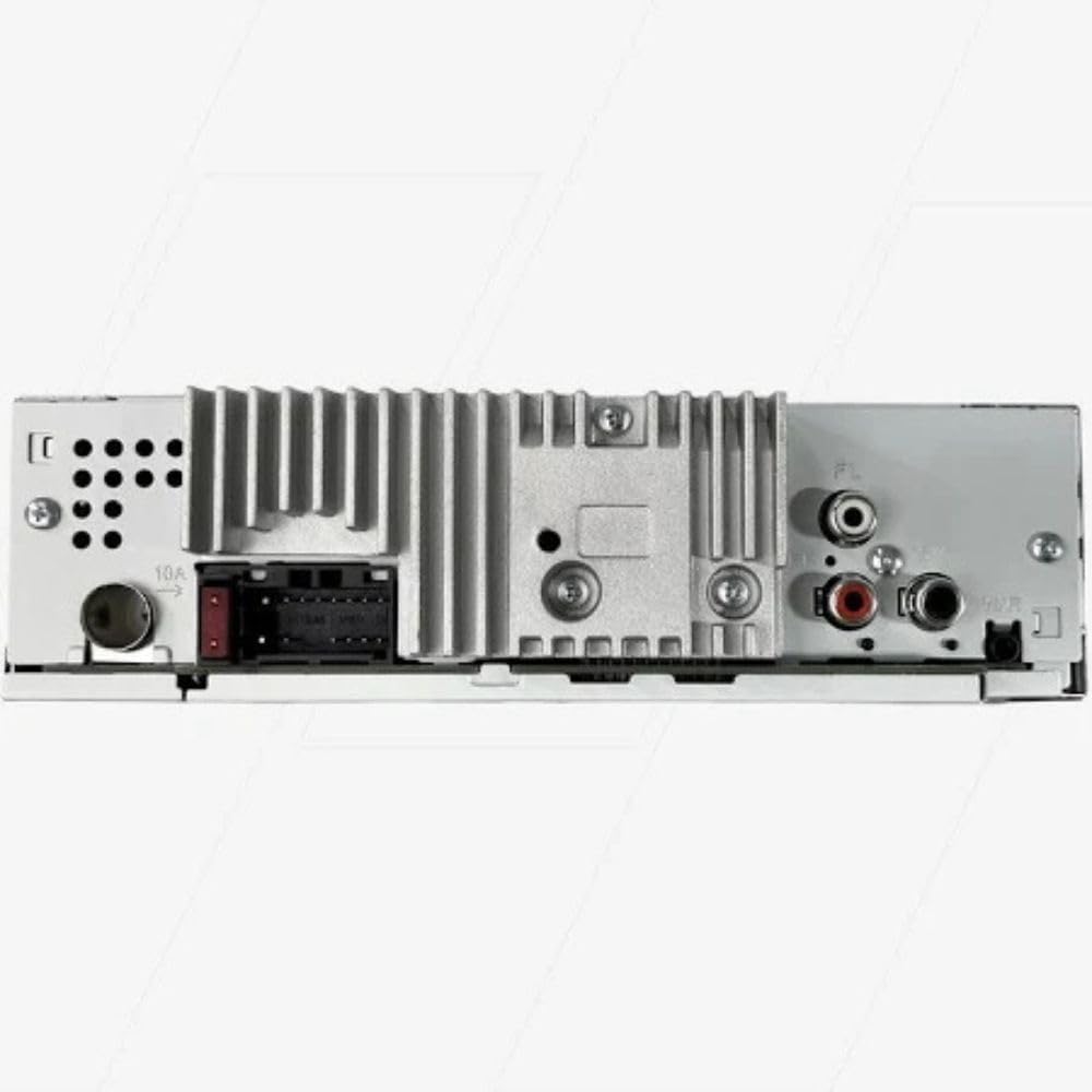 Traseira do Pioneer MVH-145BR com saída RCA e conector ISO