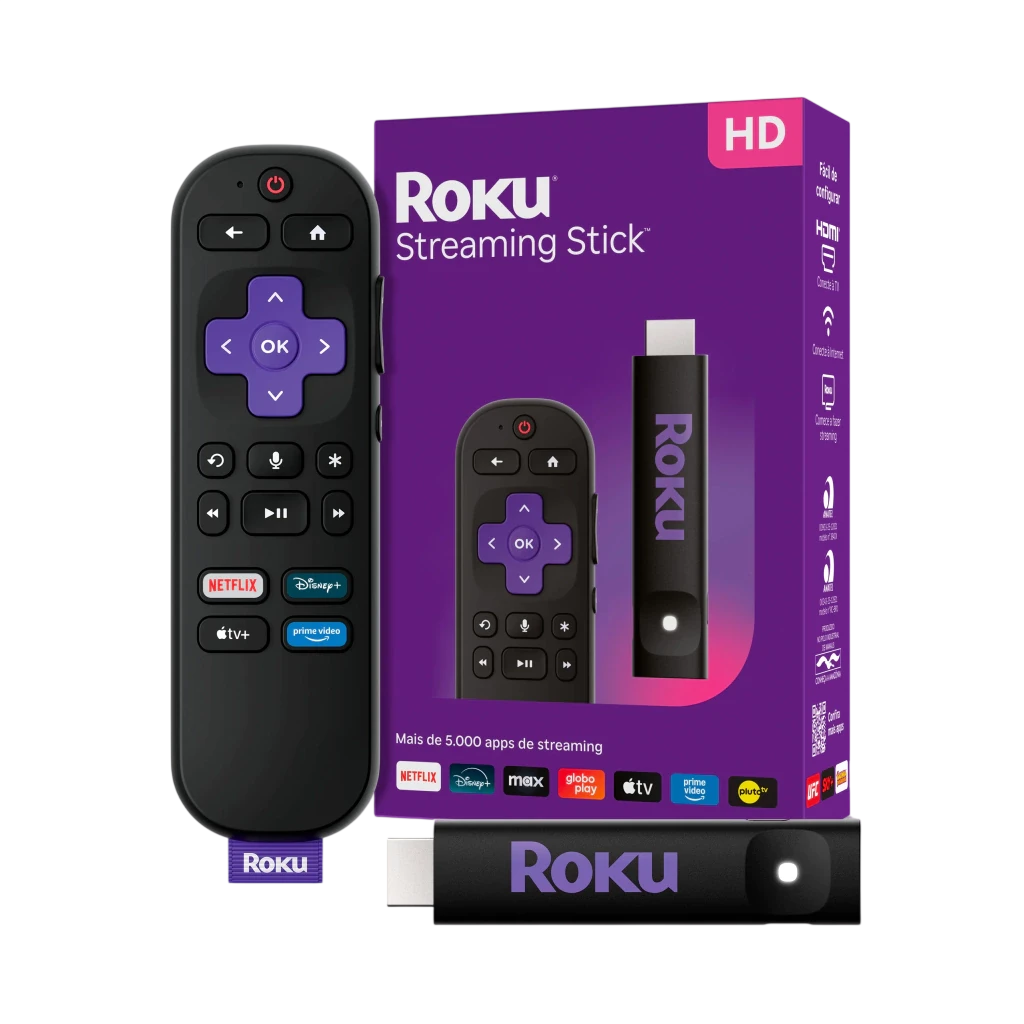 Roku Streaming Stick Full HD com controle remoto por voz